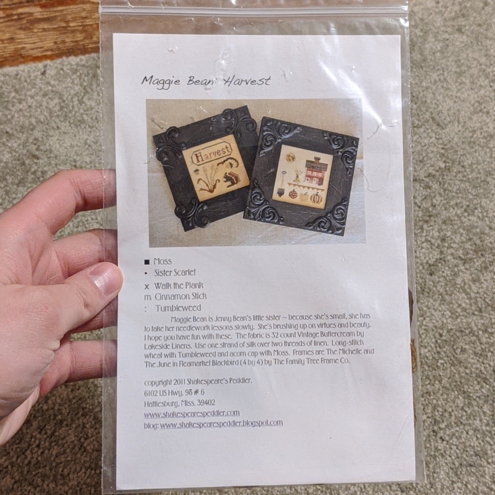 Harvest cross stitch pattern